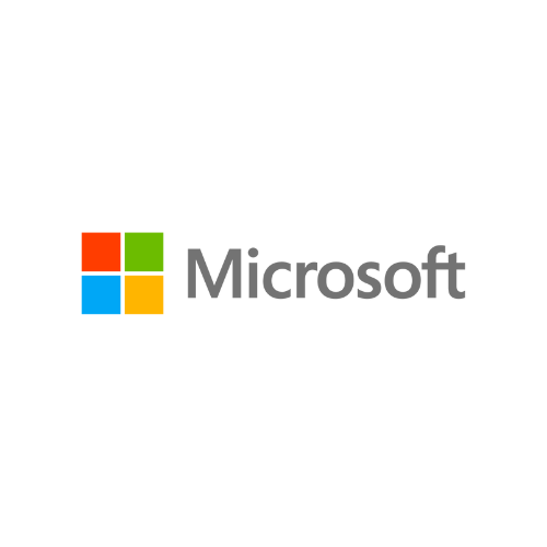 Logo Microsoft sur fond blanc.