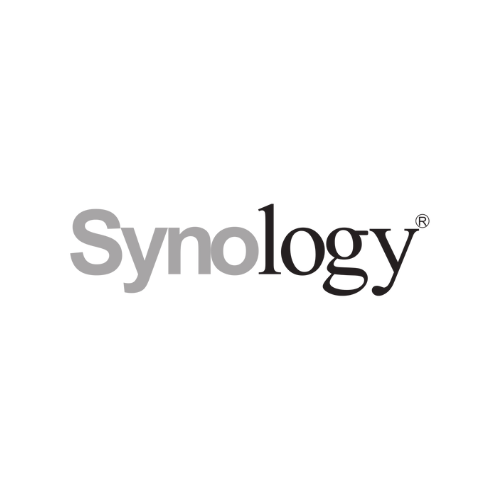 Logo Synology sur fond blanc.